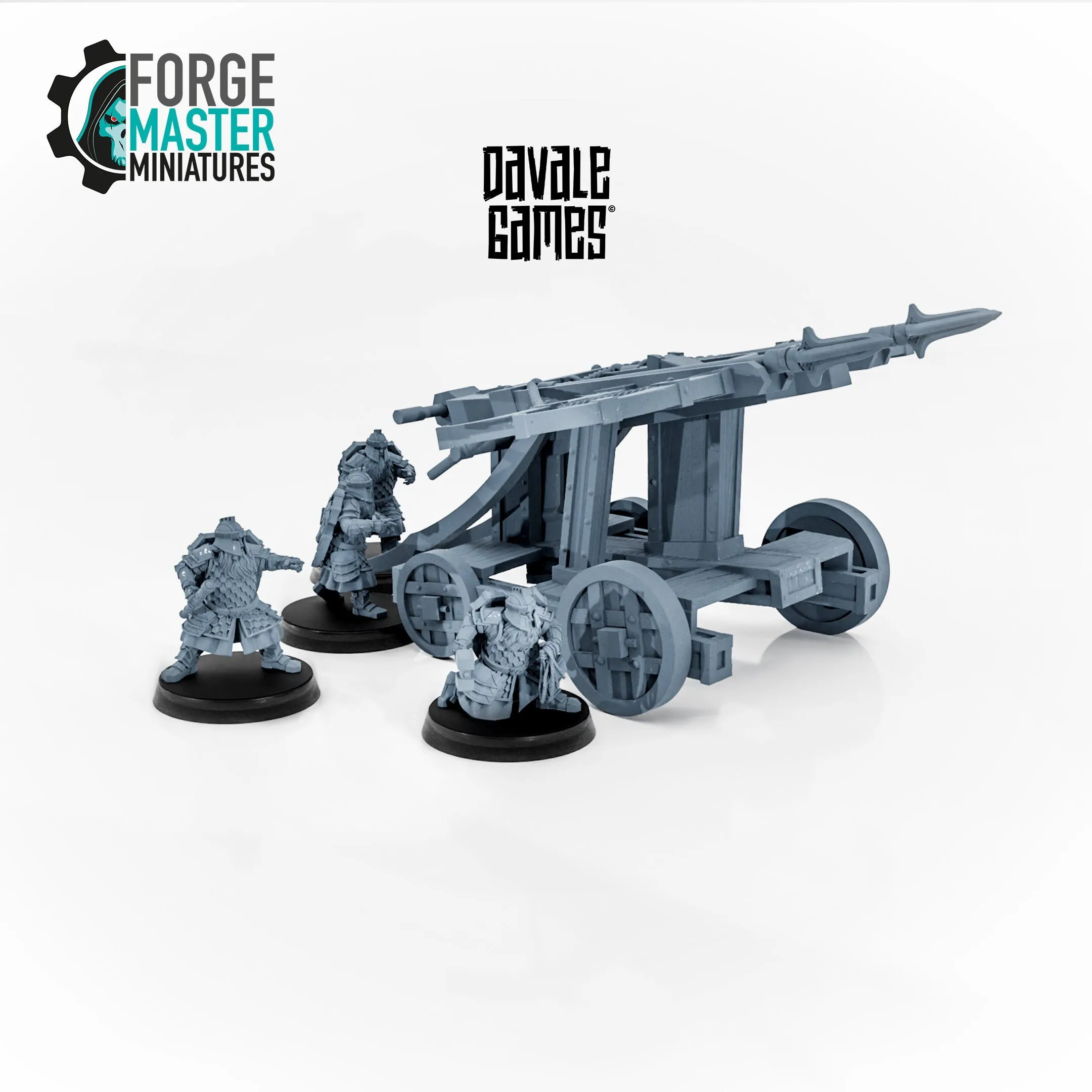 Silver Dwarves Ballista wargaming miniature designed by Davale Games 3D Printed by Forgemaster Miniatures