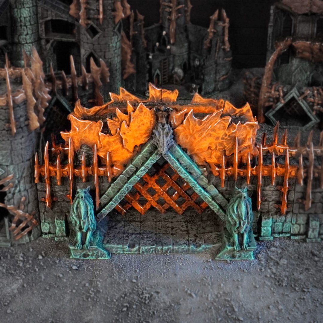 Orc gate wargaming terrain 28mm scale designed by Conquest Creations 3D printed by Forgemaster Miniatures