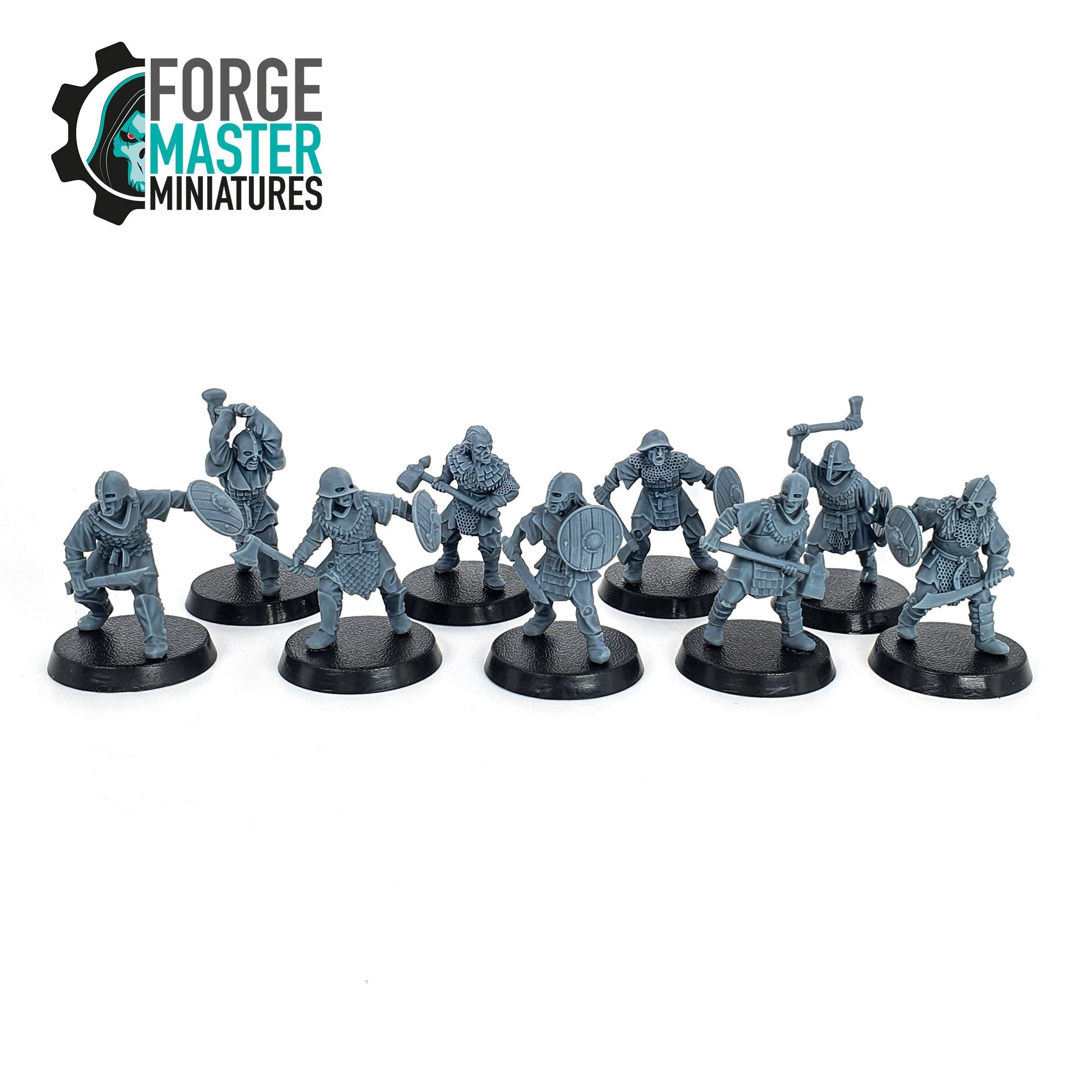 Orc Warband wargaming miniatures by Medbury Miniatures 3D printed by Forgemaster Miniatures