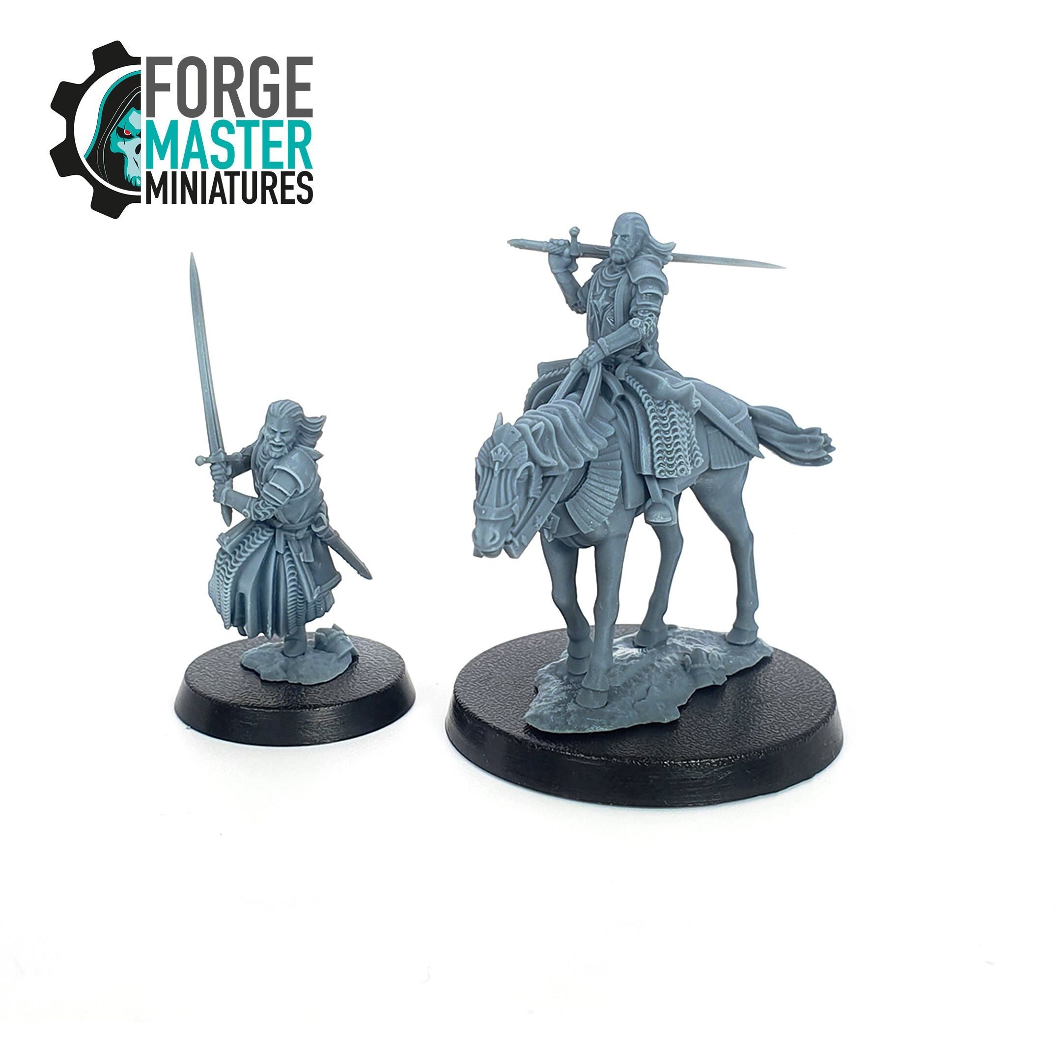 High Human Prince mounted and on foot wargaming miniature by Davale Games 3D printed by forgemaster Minaitures