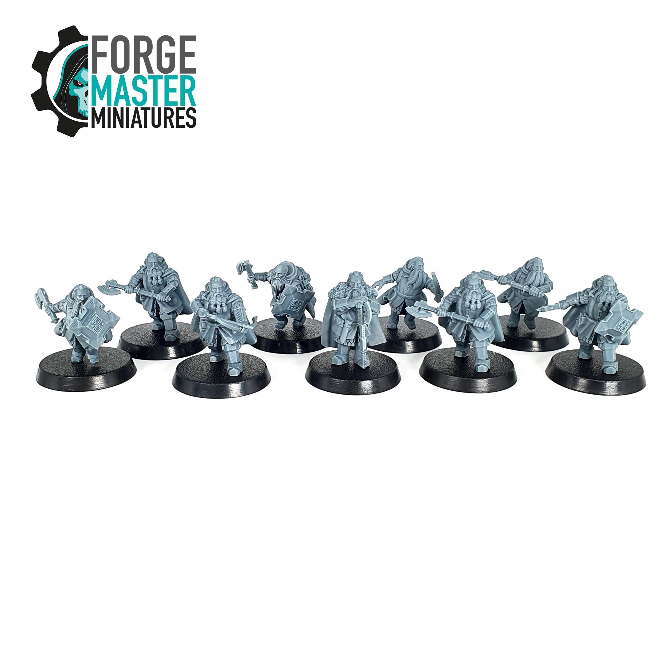 Dwarven Reclaimers Warriors wargaming miniatures by Unreleased Miniatures 3D Printed by Forgemaster Miniatures