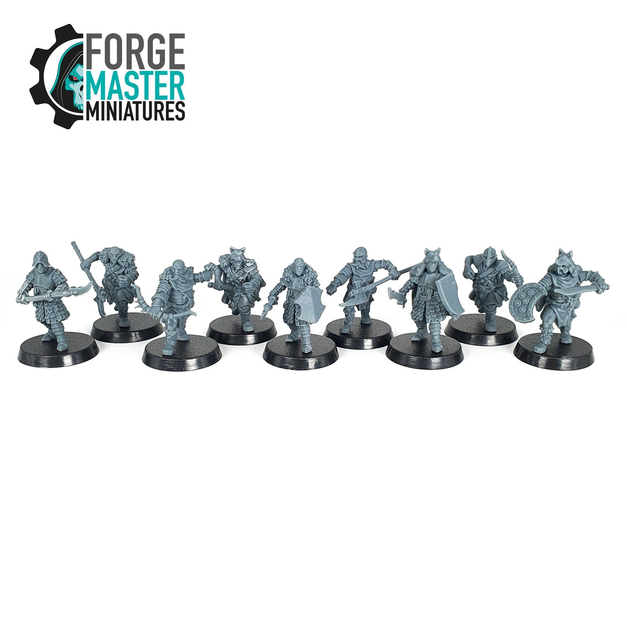 Minions of Darkness Warriors Orcs by Unreleased Miniatures 3D Printed by Forgemaster Miniatures