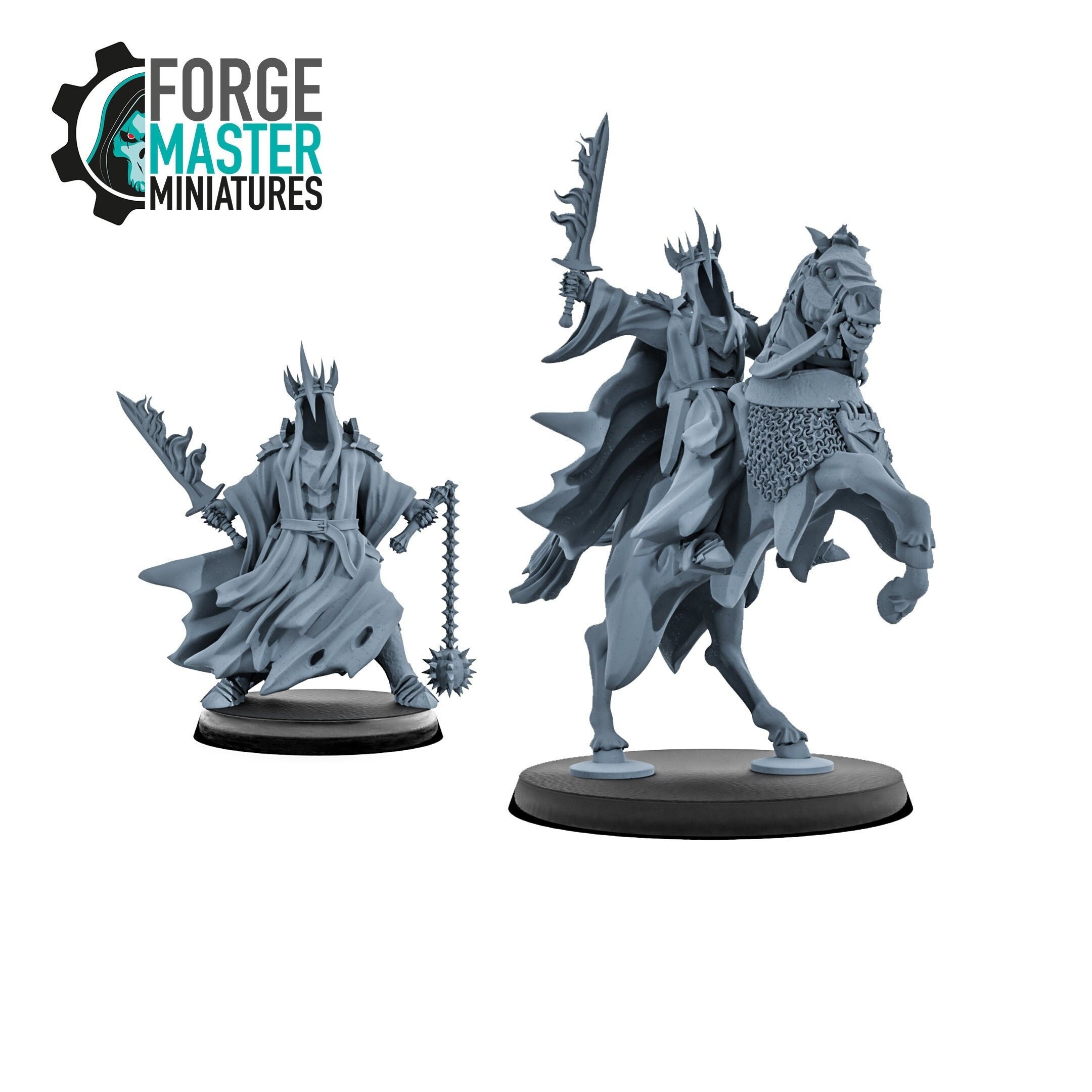 Wraith King wargaming miniature by Kzk Minis 3D Printed by Forgemaster Miniatures