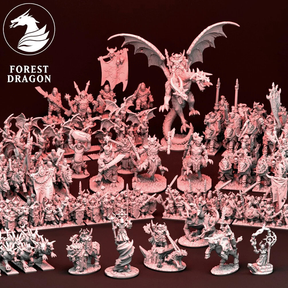 Despoilers Mega Army wargaming miniatures 10mm scale for warmaster designed by Forest Dragon 3D Printed by Forgemaster Miniatures
