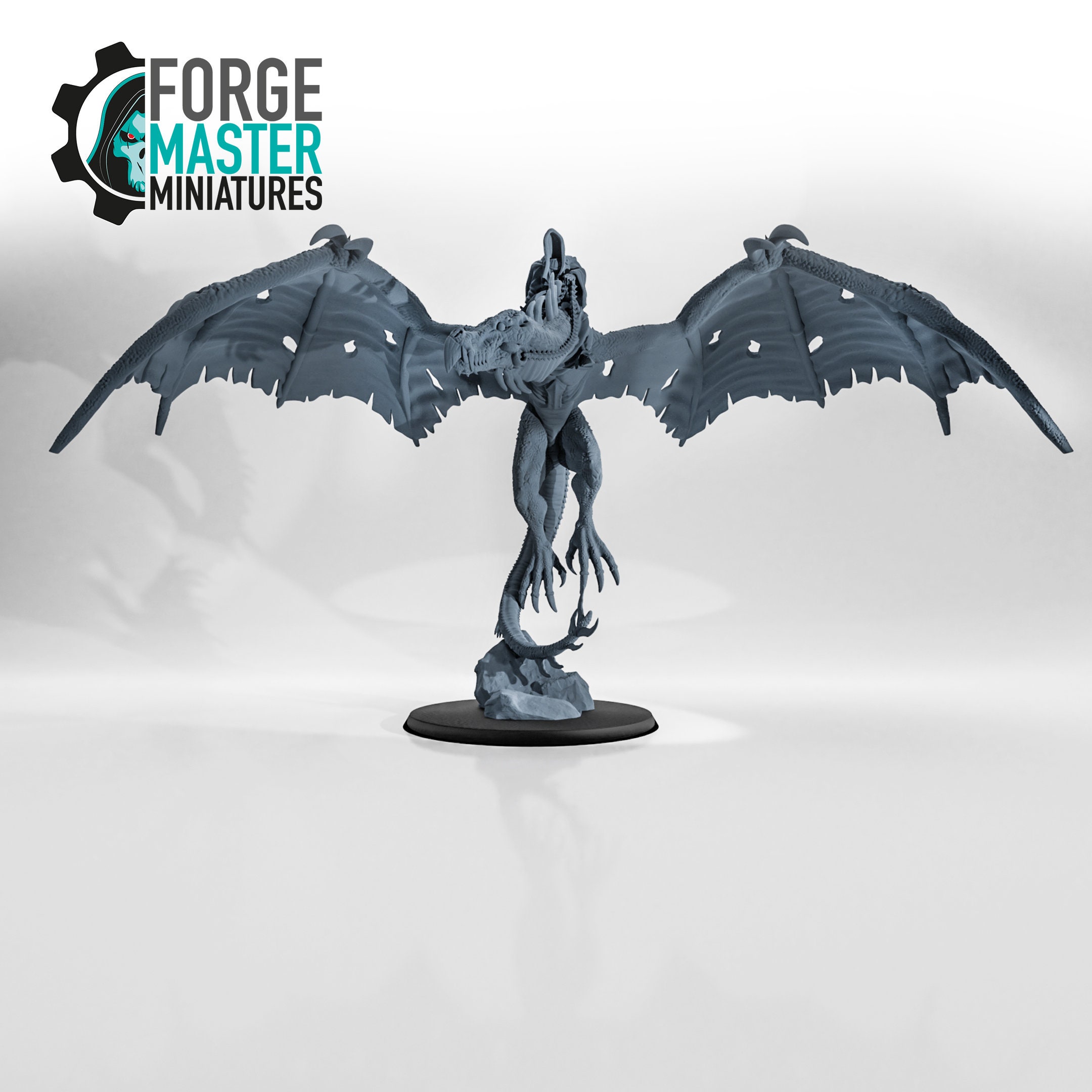Eastern Lord Wraith on Winged Shadow wargaming miniatures by Kzk Minis 3D Printed by Forgemaster Miniatures
