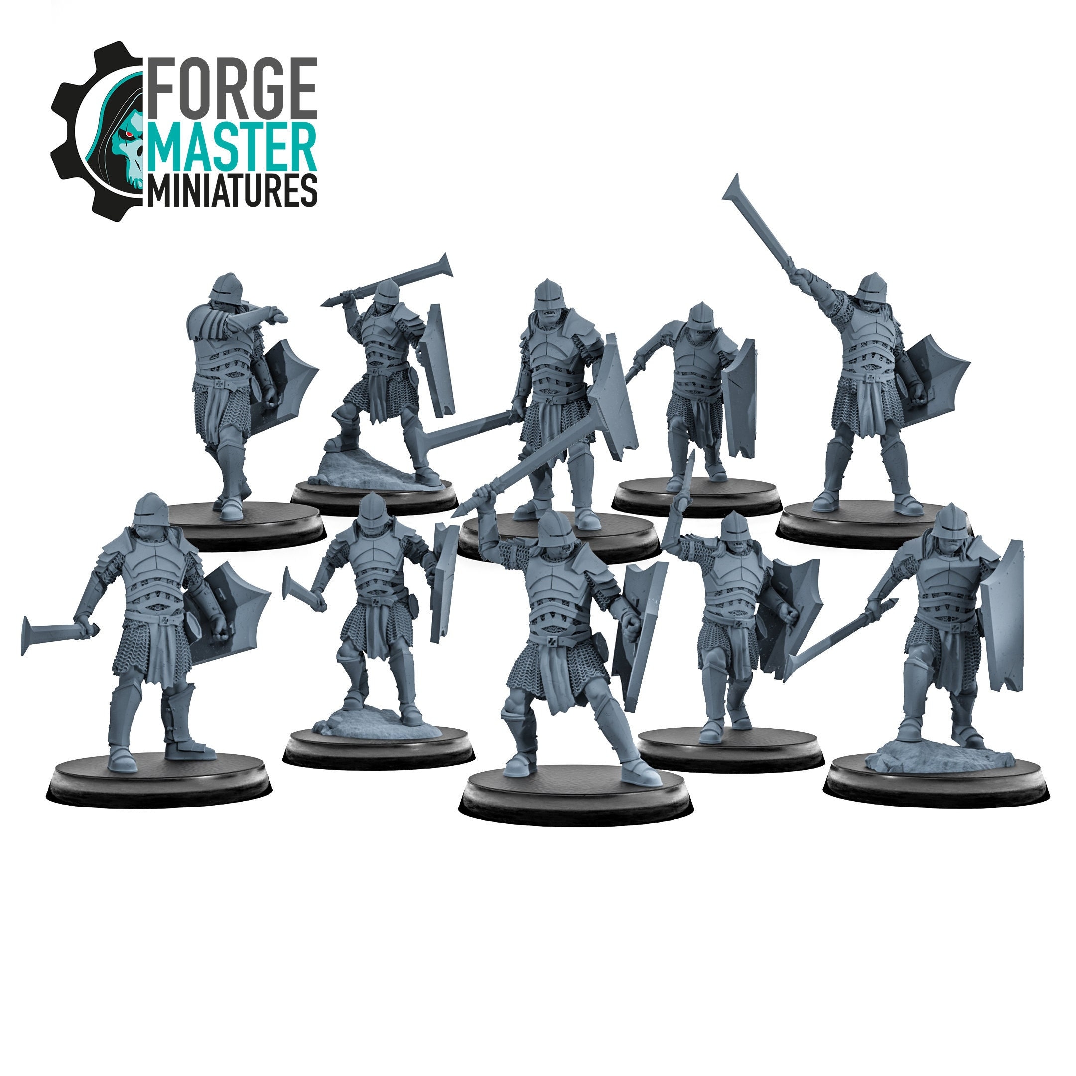 Blood Hand Orc Warriors wargaming mniatures designed by Davale Games 3D printed by Forgemaster Miniatures