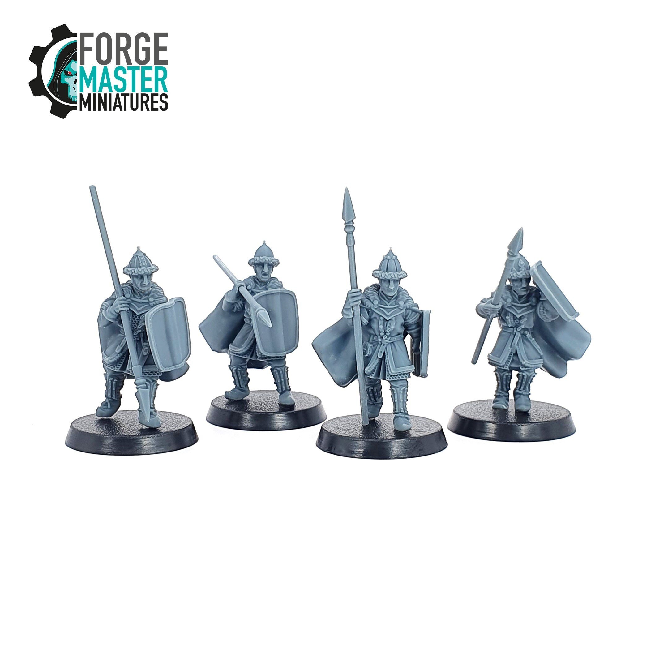 Torgorod City Guard Spearmen wargaming miniatures designed by Medbury Miniatures 3D printed by Forgemaster Miniatures