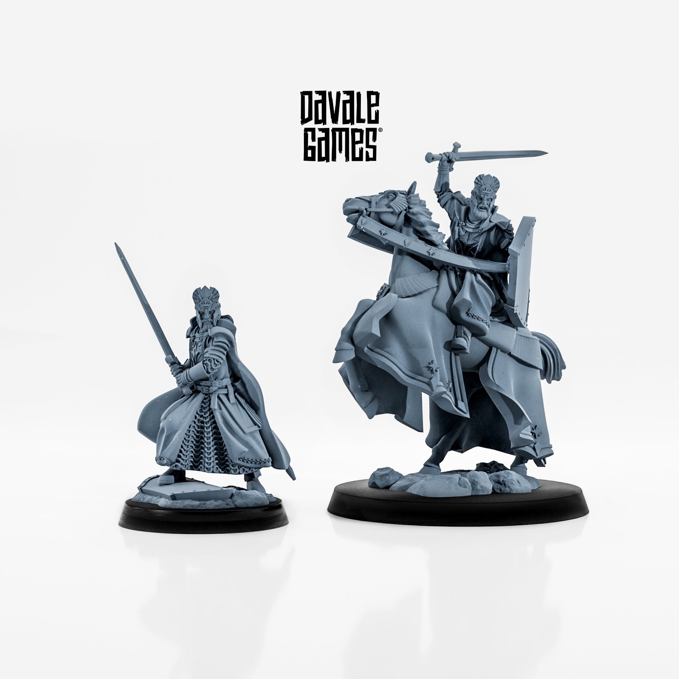 Dragon Army Warriors with Pikes wargaming miniatures designed by Davale Games 3D Printed by Forgemaster Miniatures