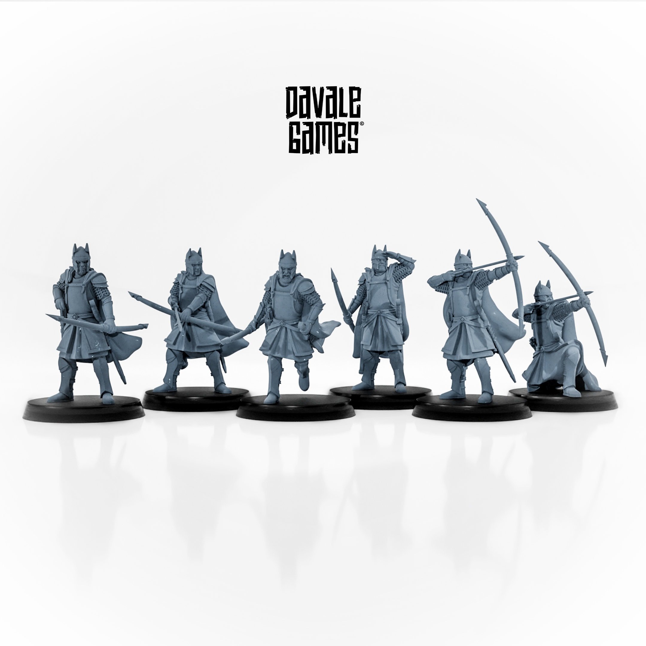 High Human Archers wargaming miniatures by Davale Games 3D printed by Forgemaster Miniatures