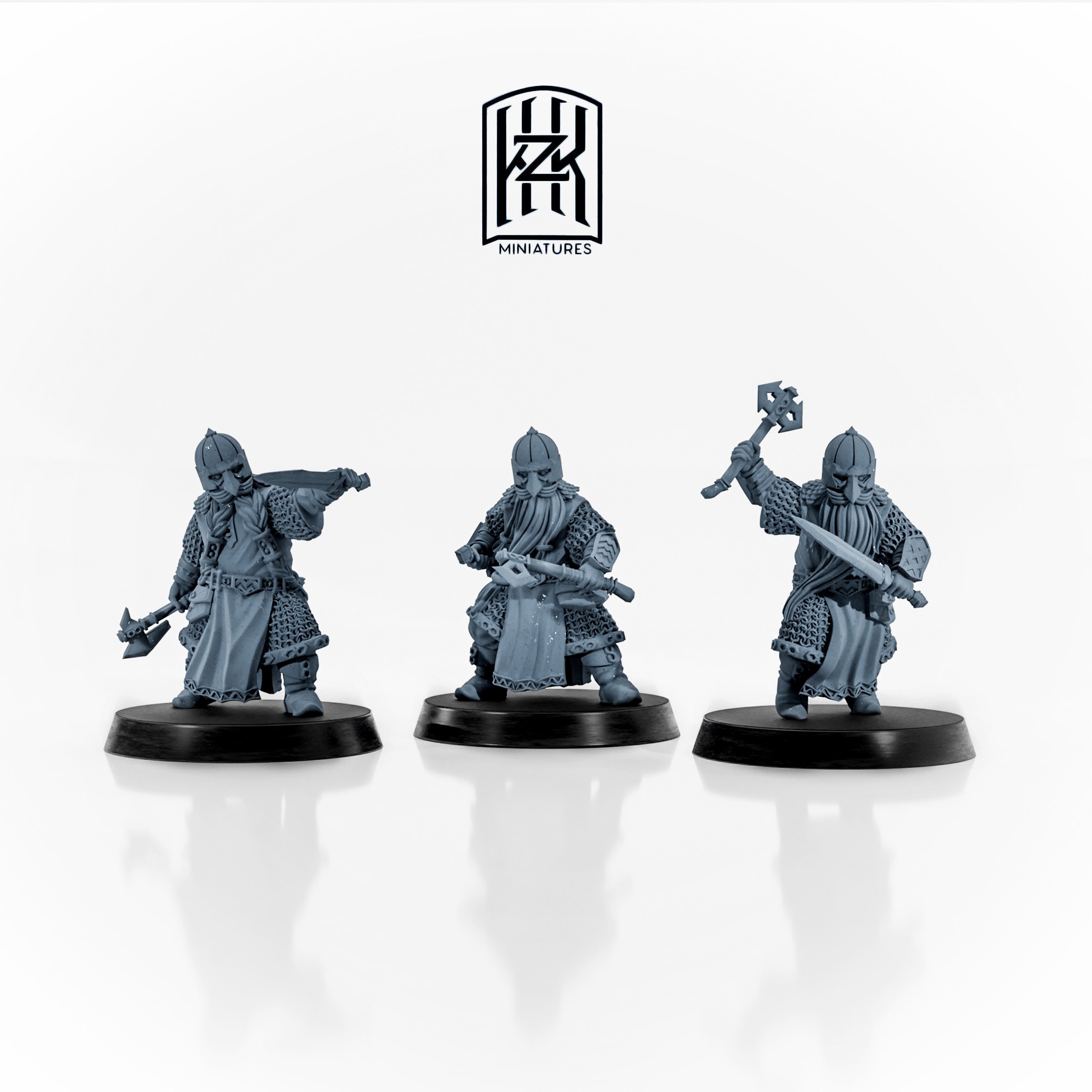 Dwarven Road Guard fantasy wargaming miniatures 28mm scale designed by Kzk Minis 3D printed by Forgemaster Miniatures