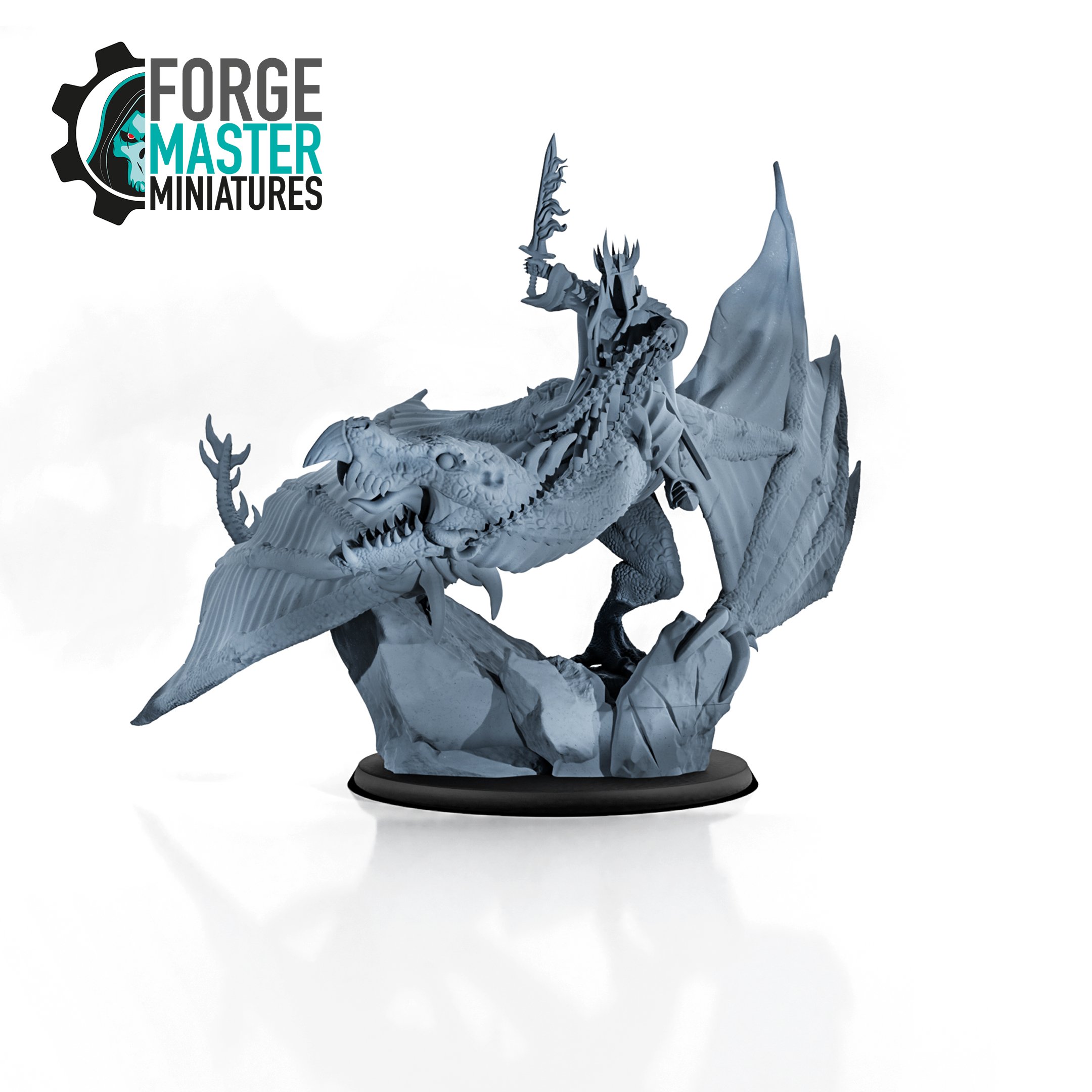 Wraith King on Winged Shadow wargaming miniature by Kzk Minis 3D printed by Forgemaster Miniatures