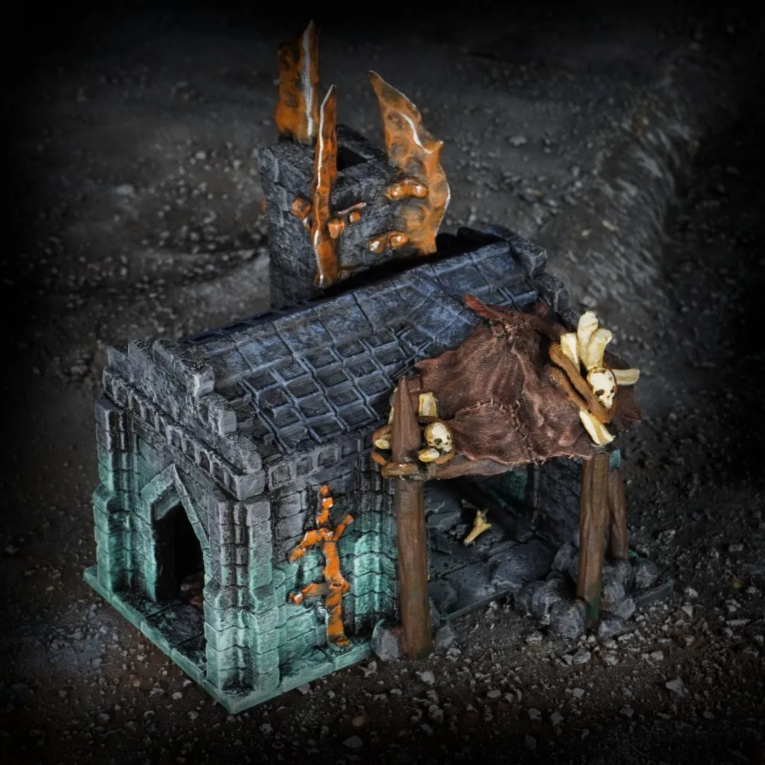 Orc House wargaming terrain 28mm scale designed by Conquest Creations 3D printed by Forgemaster Miniatures