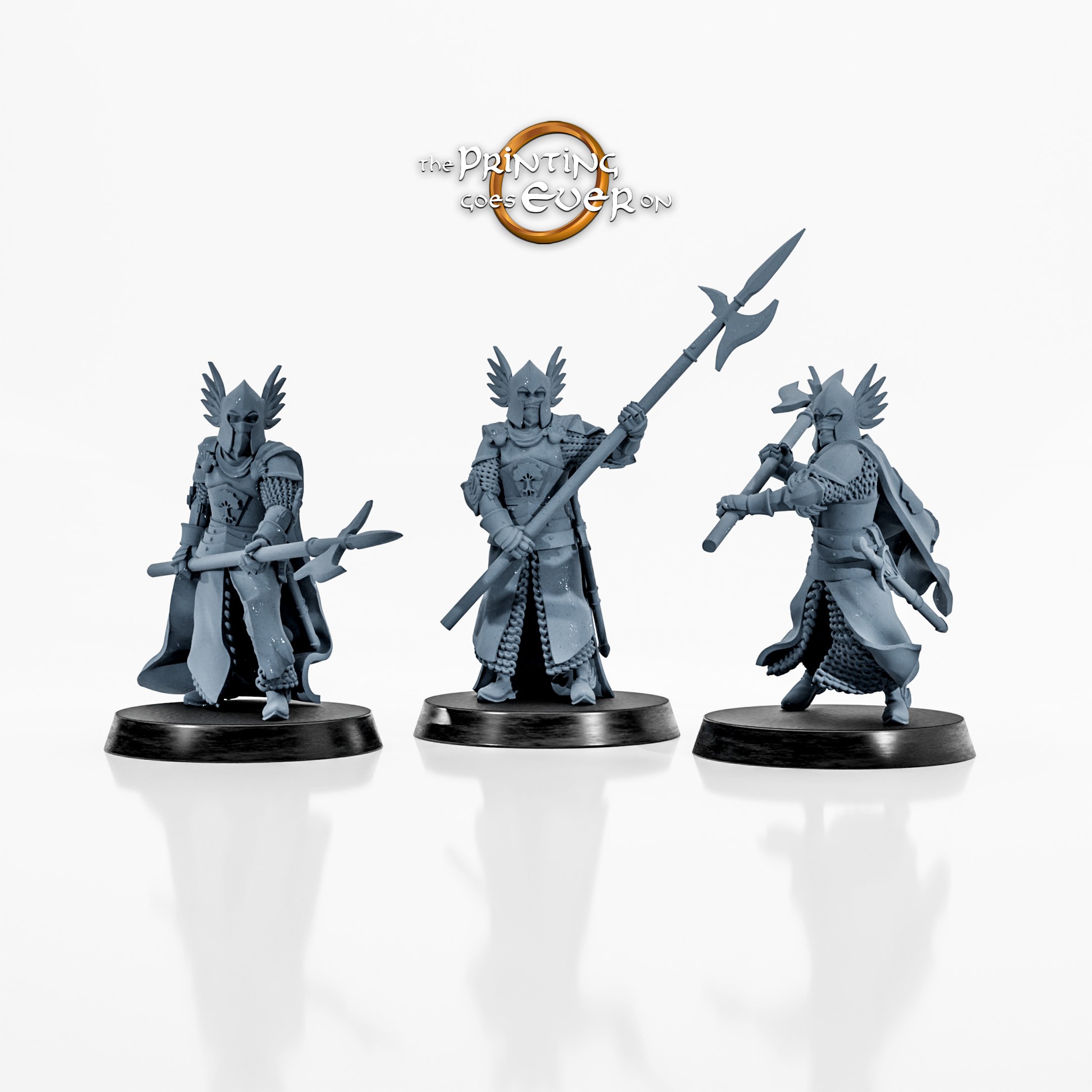 Gontham King's Guard wargaming miniatures for skirmish battles designed by The Printing Goes Ever On 3D printed by Forgemaster Miniatures
