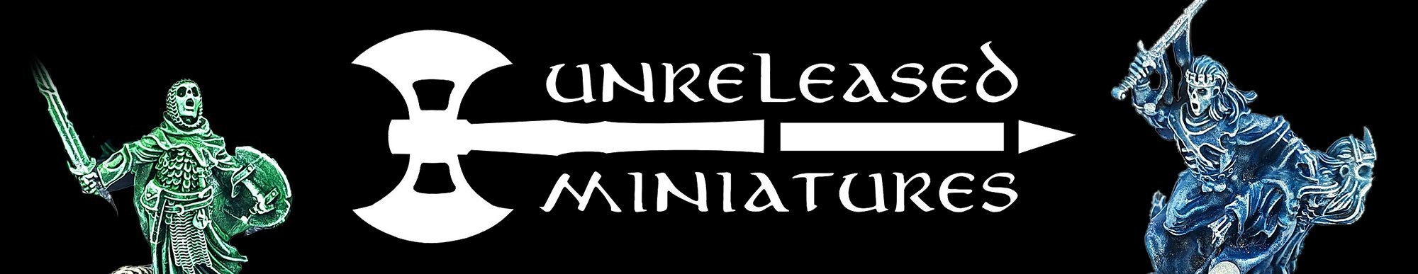 Unreleased Miniatures Logo Banner with Miniatures
