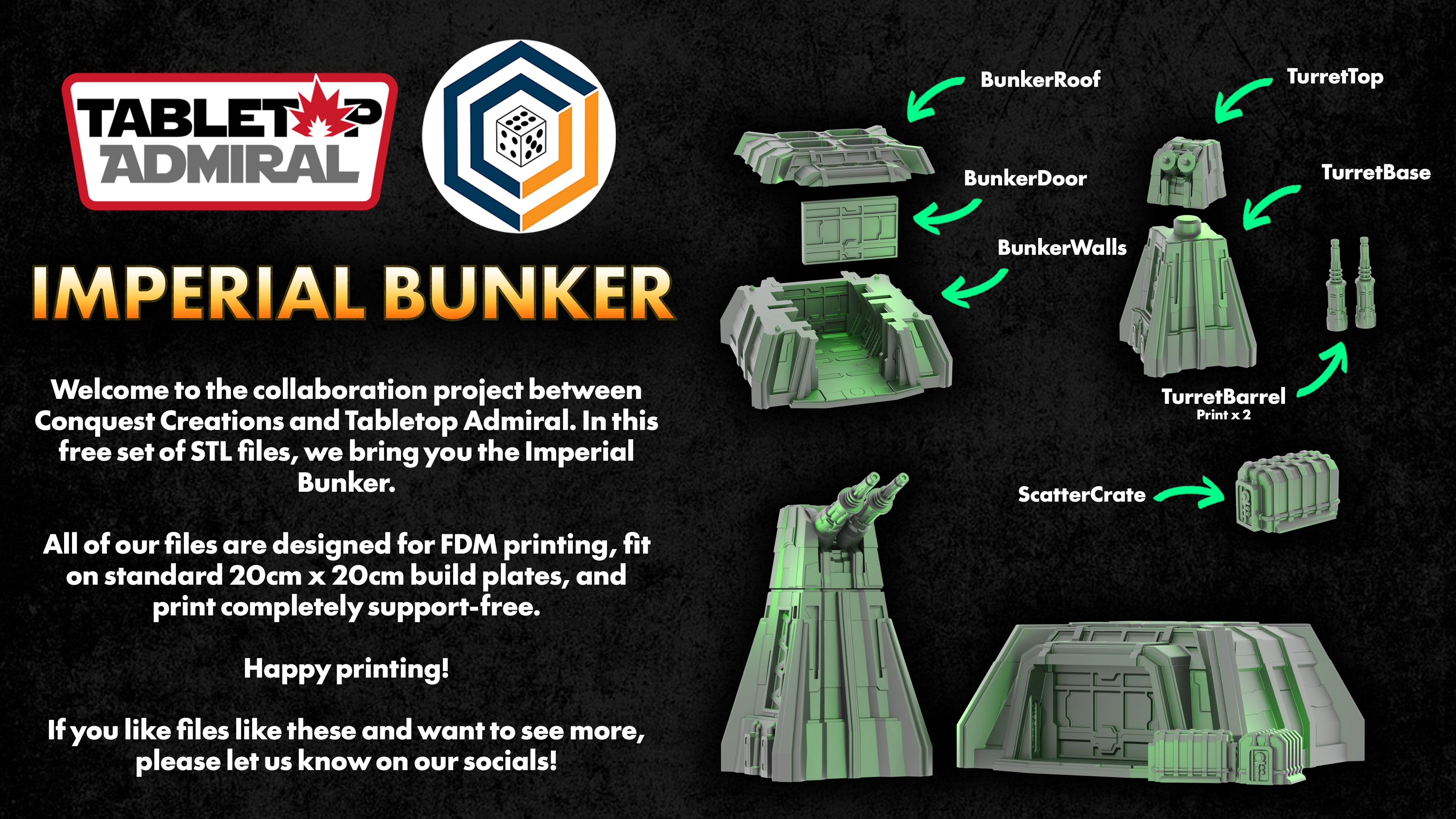 FREE Imperial Bunker ~ Galactic Wars STL Bundle